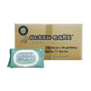 Khăn Giấy Ướt Queen Care Cao Cấp Xanh (125 Tờ)